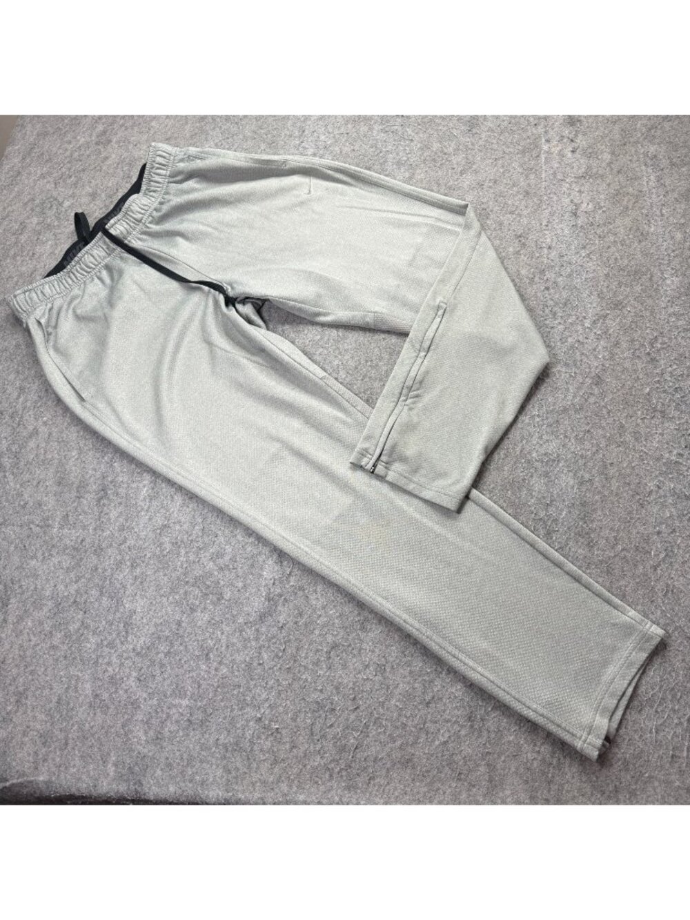 Nike Track Pants Men L Gray Mesh Ankle Zip Tapered 30" DRI-FIT 607781
